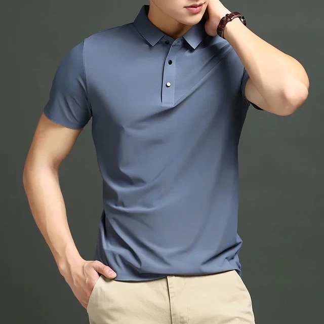 Camisa Polo Masculina em Tecido Gelado Elastico