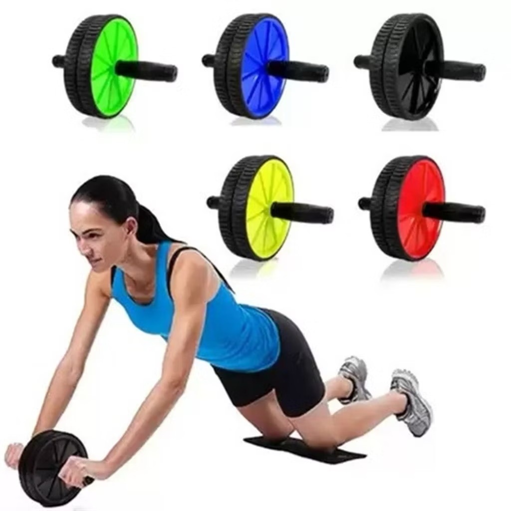 Roda abdominal de fitness em casa, as cores são enviadas aleatoriamente, função de camada dupla anti
