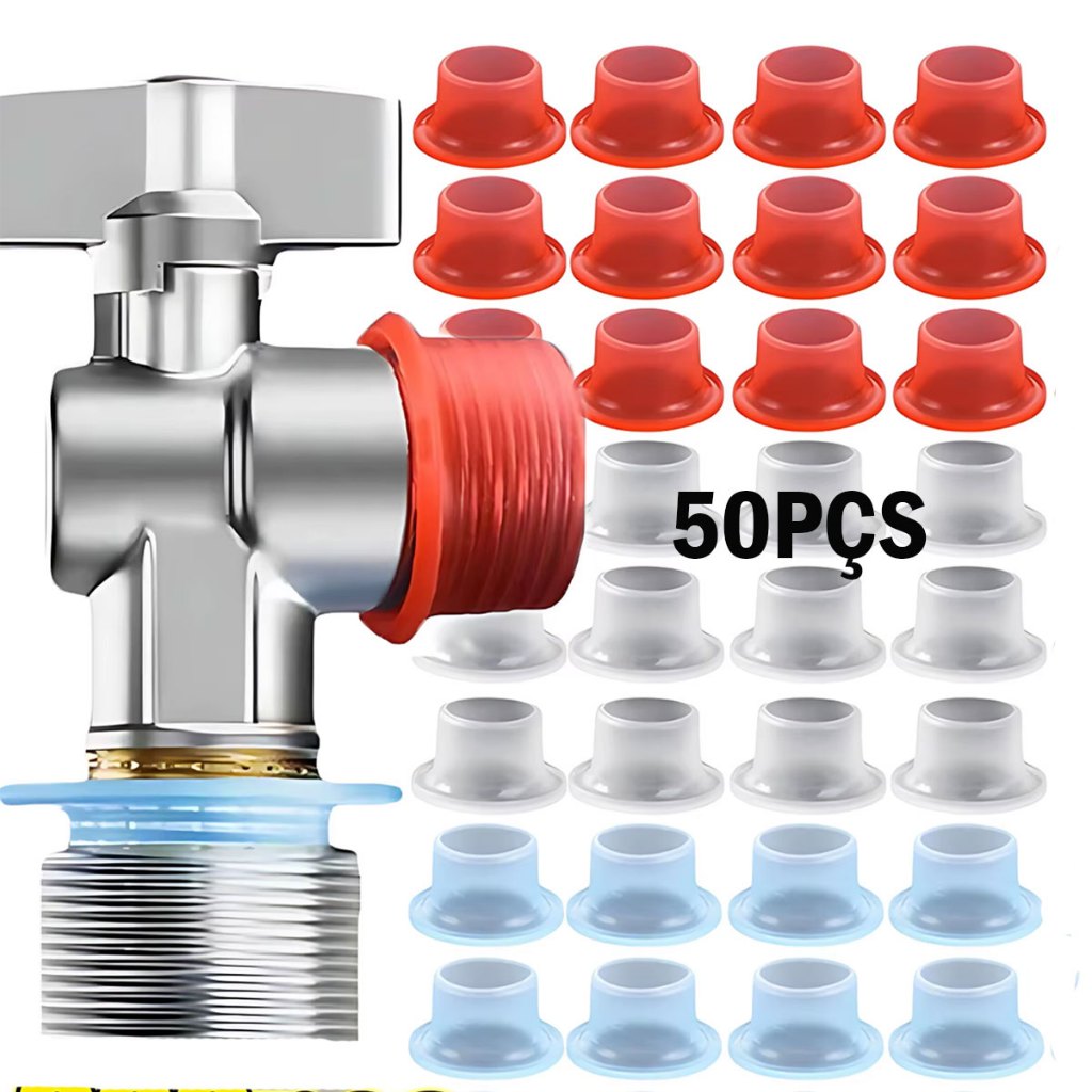 Kit 50 Peças Veda Rosca De Silicone Vedantes De vazamento de Torneiras Junta De  Anel De Vedação