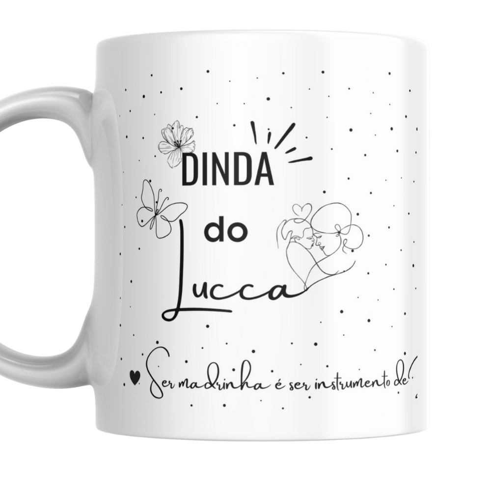 Caneca Copo Xícara Personalizada Convite Madrinha e Padrinho de Batismo Batizado Consagração