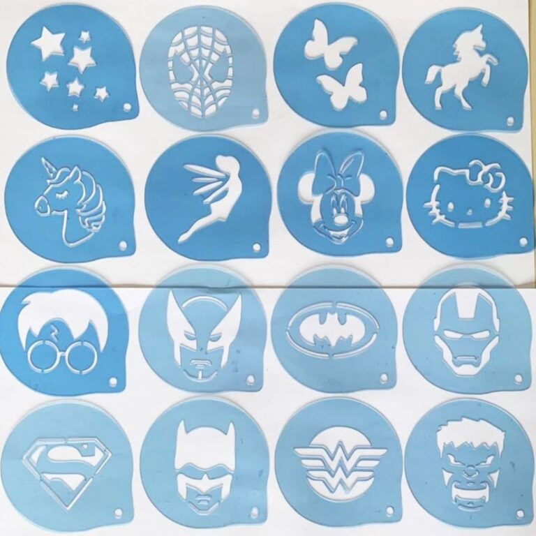 16 Stencil infantil Moldes para pintar rosto pintu