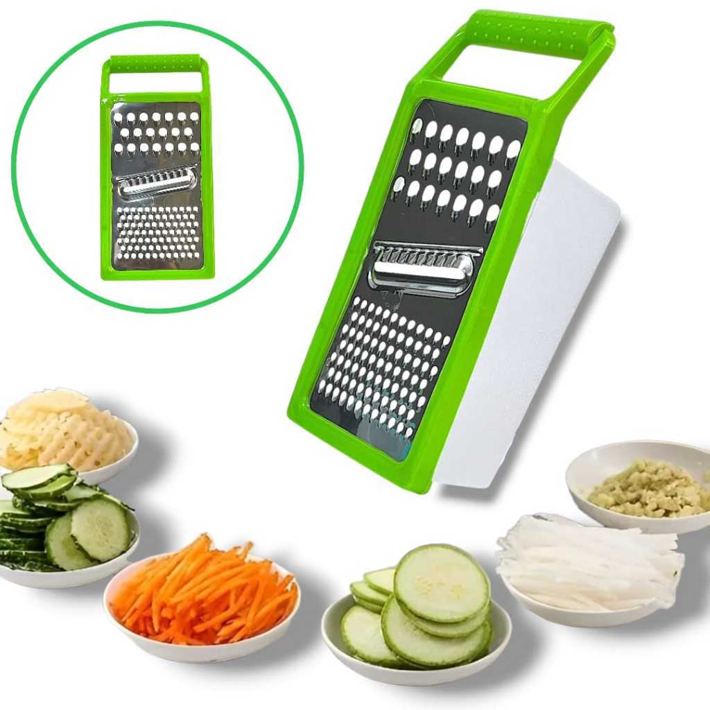 Ralador com Pote de Plástico 3 em 1 – Fatiador e Ralador para Cozinha