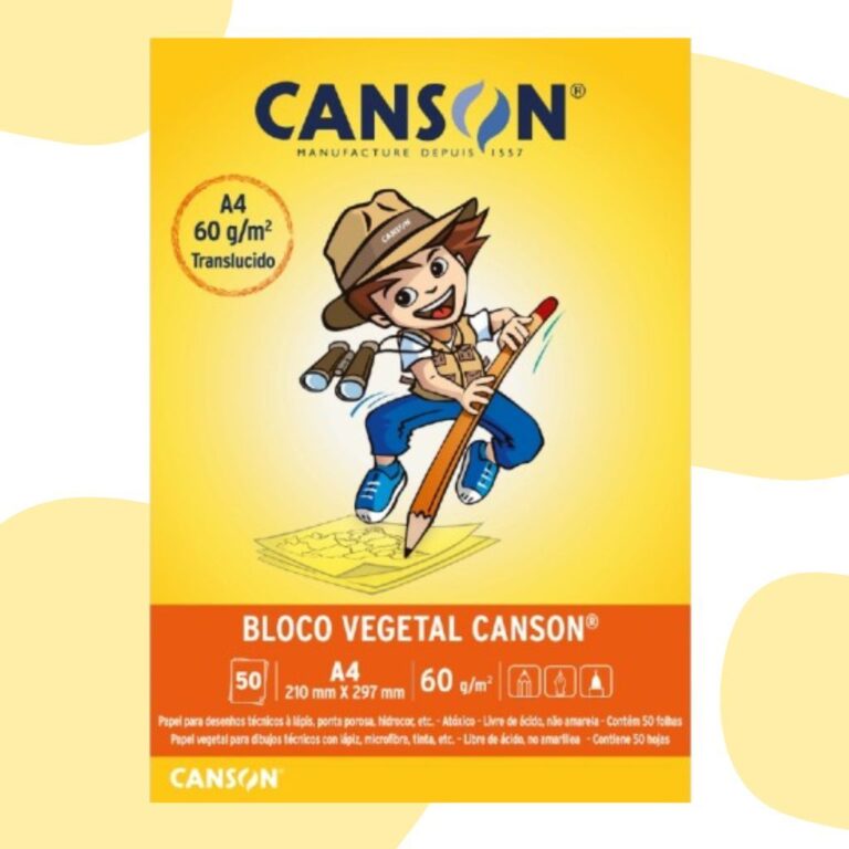 Bloco Vegetal Canson Papel Liso A4 50 Folhas 60g