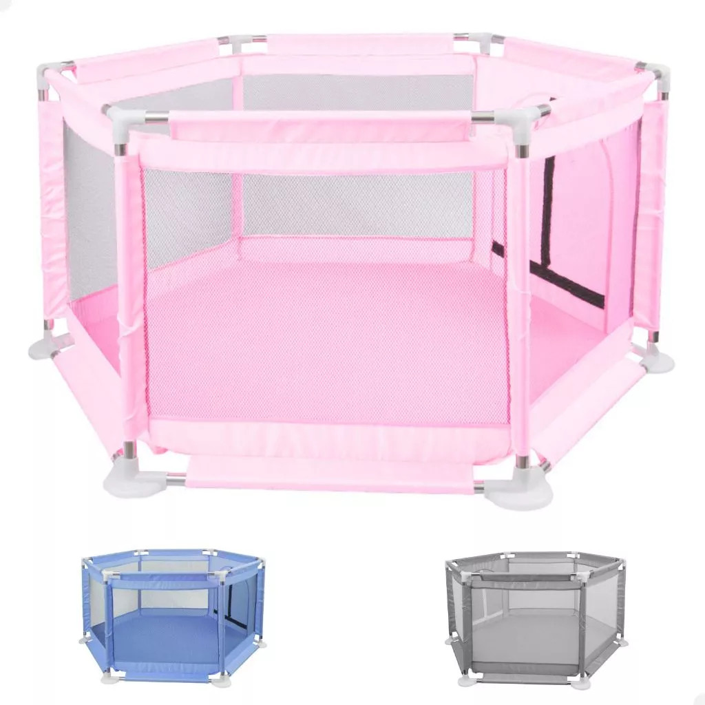 Cercadinho Para Bebê Chiqueirinho Infantil Portátil Menino Menina Com 8 Bolinhas