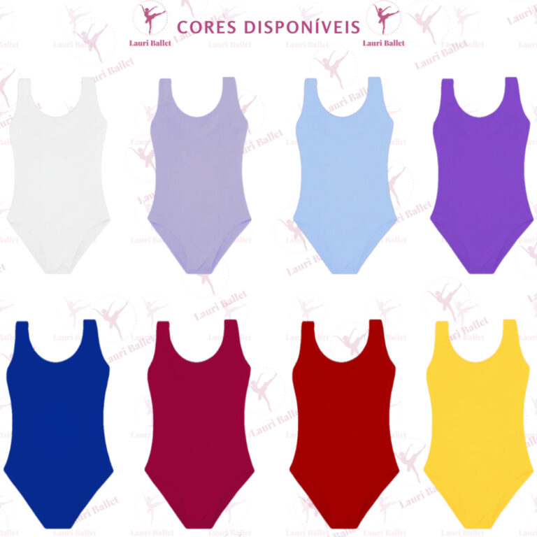 Collant Regata Em Suplex Coloridos Ballet Infantil