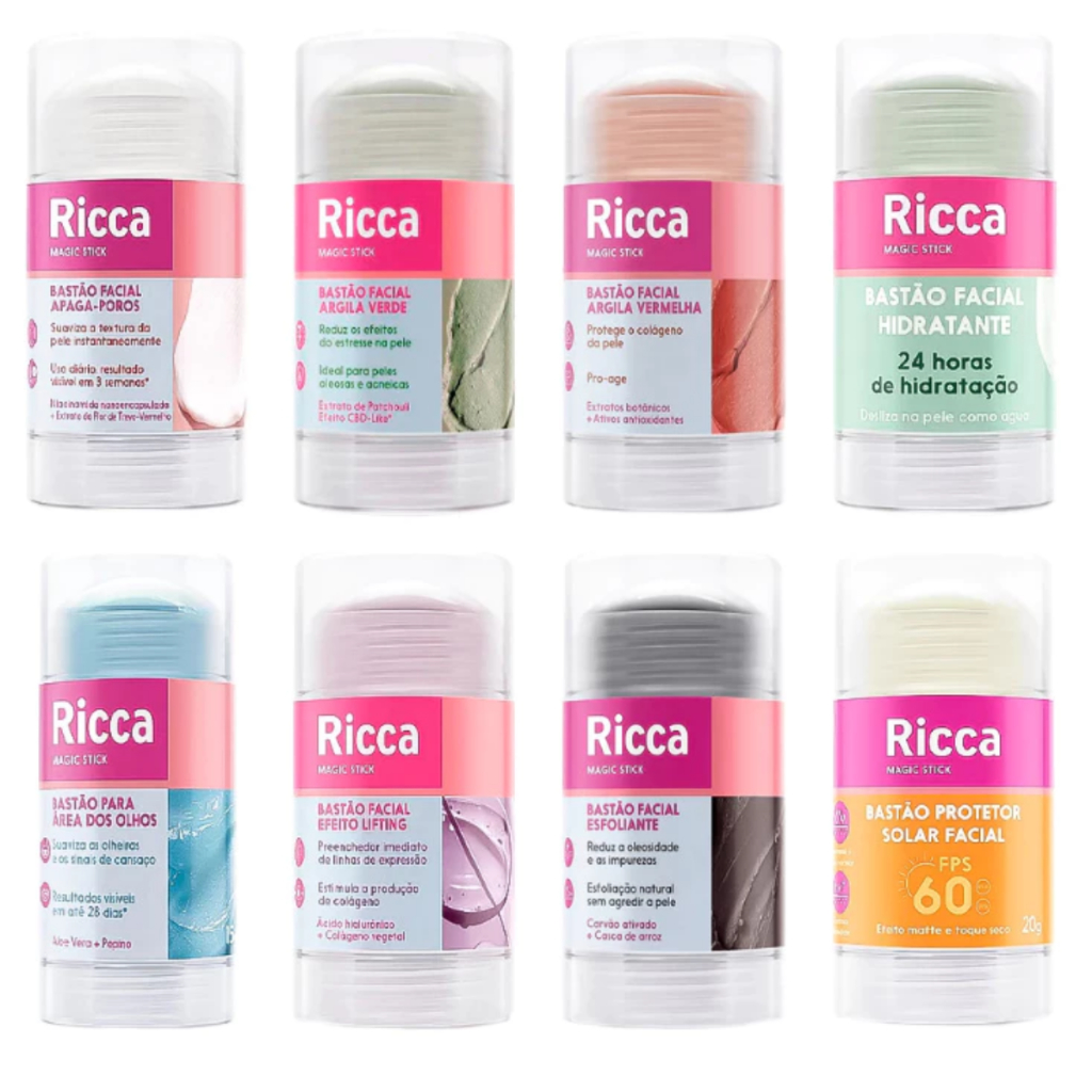 Bastão Ricca Facial Efeito Lifting Apaga-Poros Hidratante Protetor FPS60 Para Área Dos Olhos