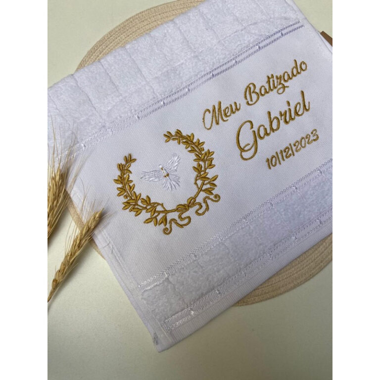 Toalha Bordada Batizado/Batismo