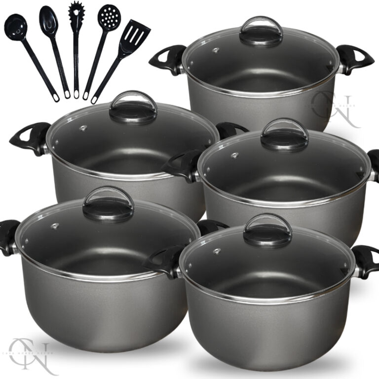 Kit Jogo de Panelas 10 peças Caçarolas Antiadere