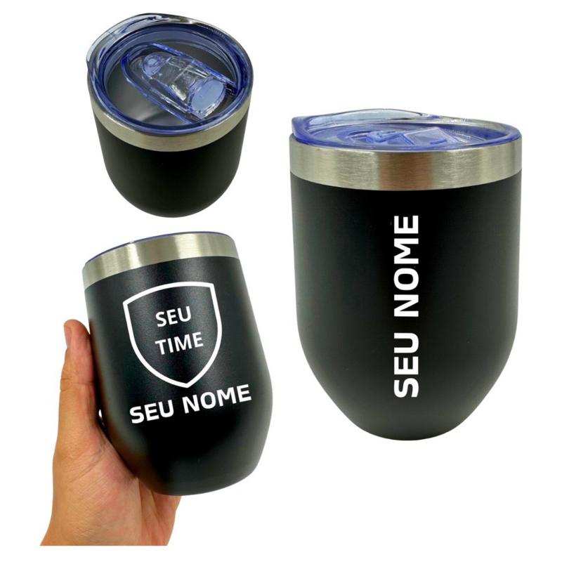 Copo Térmico Cuia 360ml Personalizado Logo Nome Time Empresa Brinde