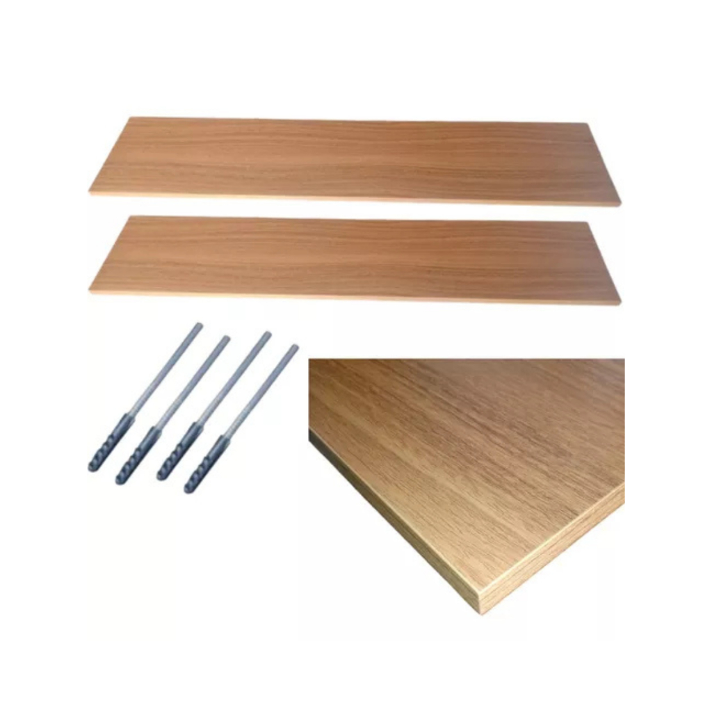 Kit 2 Prateleiras Mdf 100×20 Suporte Invisível Luxo Remessa Imediata
