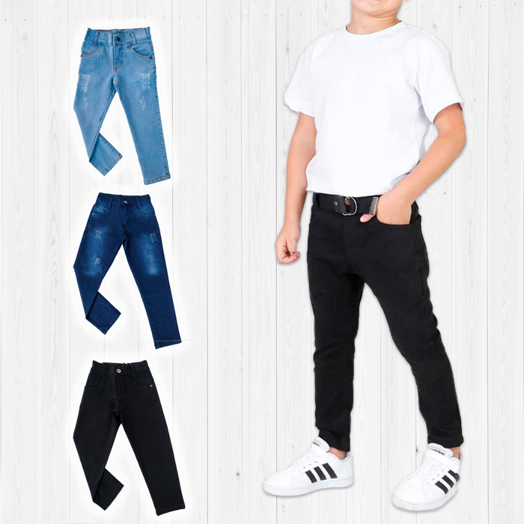 Calça Jeans Infantil Juvenil Menino Premium Sarja 02-16 Anos