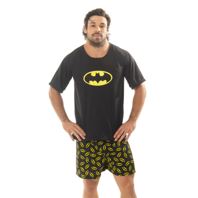 Pijama Adulto Masculino Meia Manga / Super Heróis