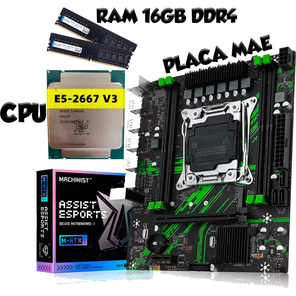 Kit Xeon X99 14 Núcleos Placa Mãe + Processador Xeon 2680-V4