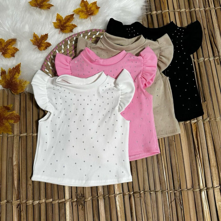 BLUSA INFANTIL PEDRARIA INFANTIL MENINAS PRINCESAS