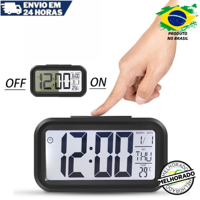 Relógio De Mesa Portátil Digital Único Led Lcd 