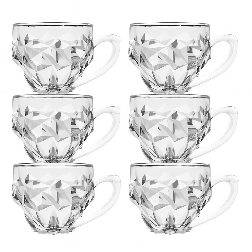 Jogo de Xícaras de Vidro 105ml Transparente para Café e Chá  Kit 3, 6, 9 ou 12 Unidades