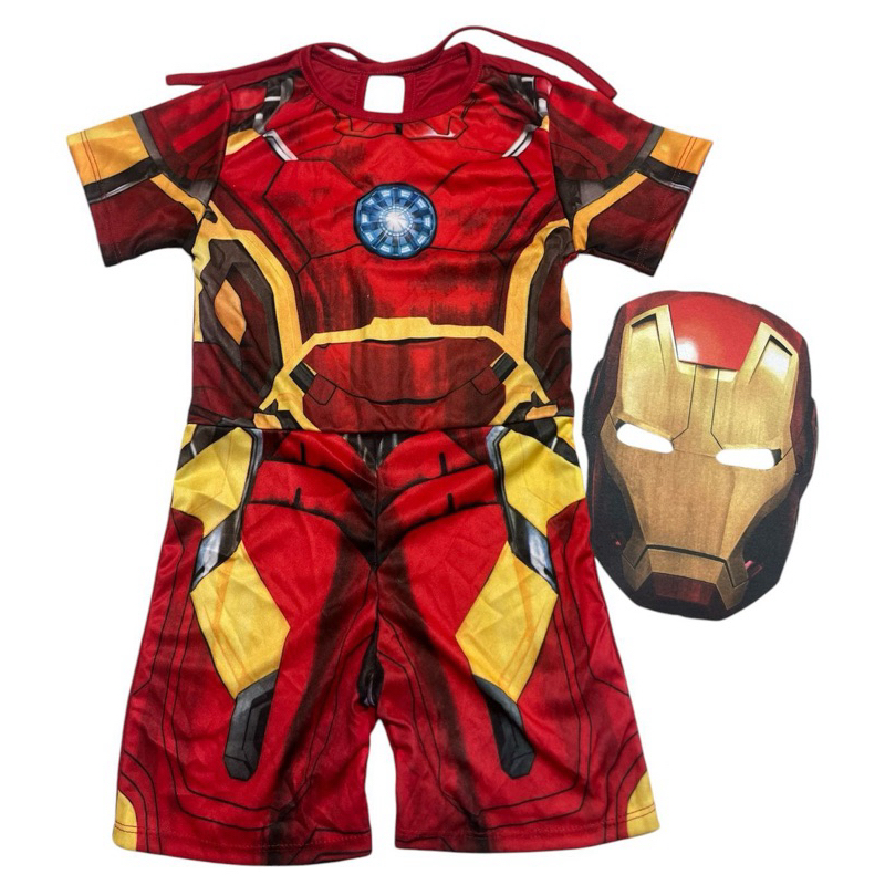 Roupa Infantil Fantasia Aniversário Homem De Ferro Mascara 3D