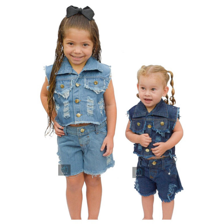 Colete jeans feminino | Linha infantil