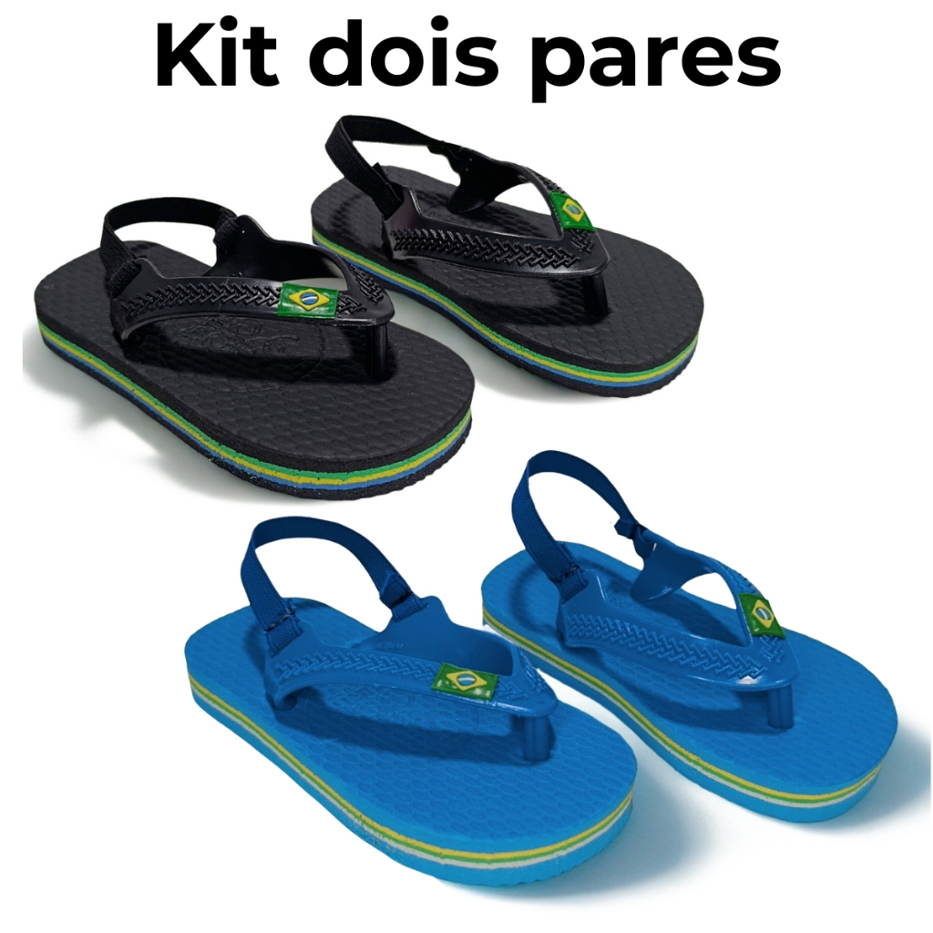 Kit 2 Pares Chinelo Sandália Bebê Menino Masculino Elástico PROMOÇAO