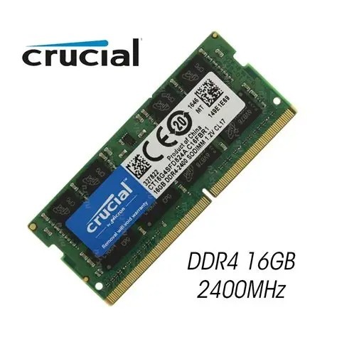 Memória RAM Crucial 16GB DDR4 2400MHz  Notebook
