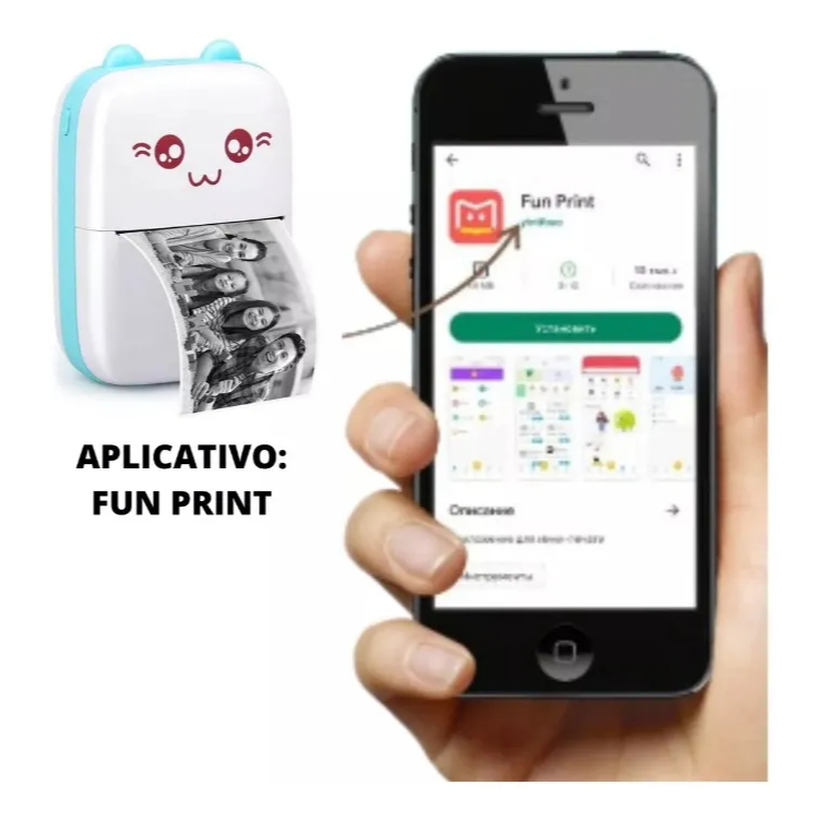 Mini Impressora Portátil Sem Fio Compacta, Rápid