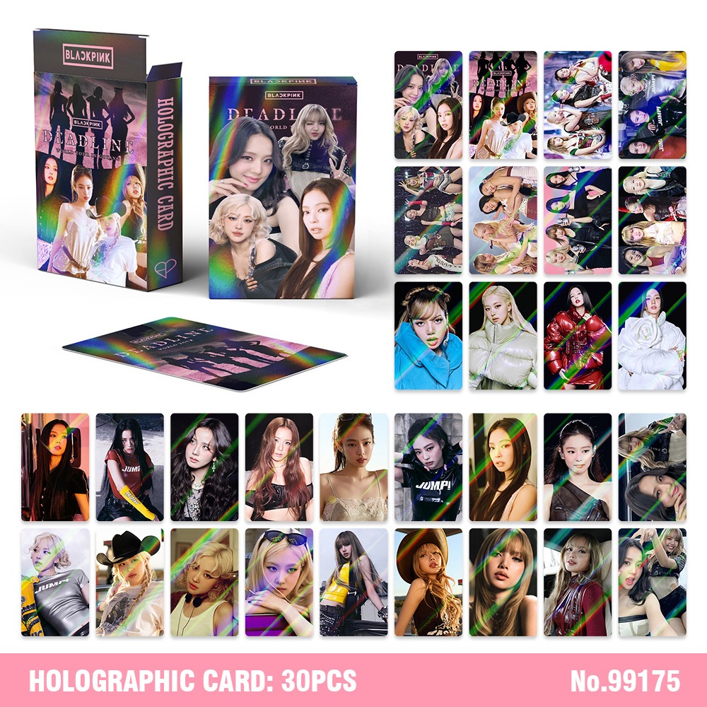 30Pcs BP Laser Hologram Lomo Cards HOLOGRAPHIC Photocards Rose Jisoo Jennie Lisa Postcards ReadyStoc