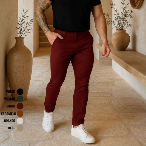 Calças Sarja Masculina Alfaiataria Esporte Fino B