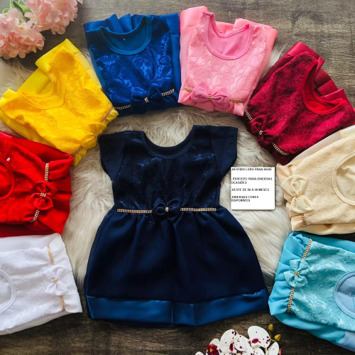 Vestido Verão Luxo de Bebê Menina Moda Princesa 