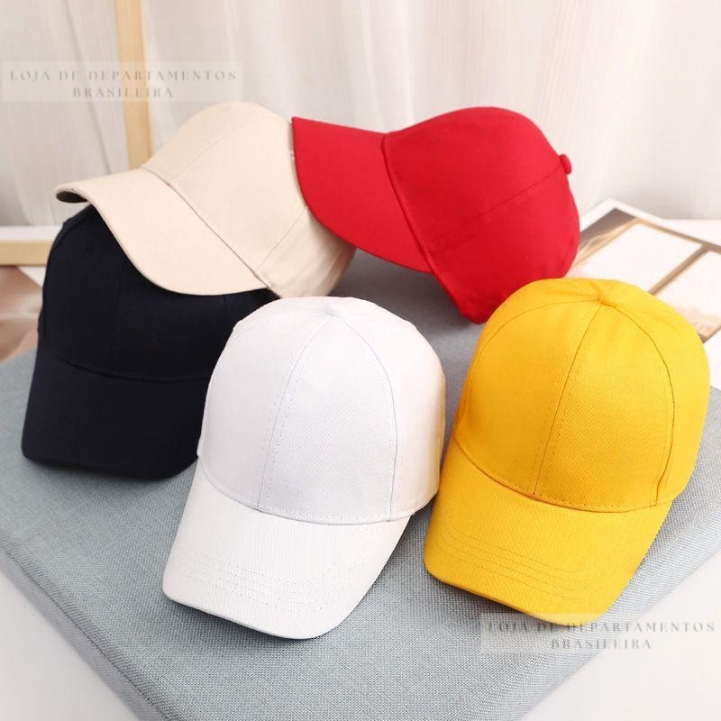 bone infantil Boné chapéu infantil 2 a 8 anos liso Aba curva Bone liso infantil