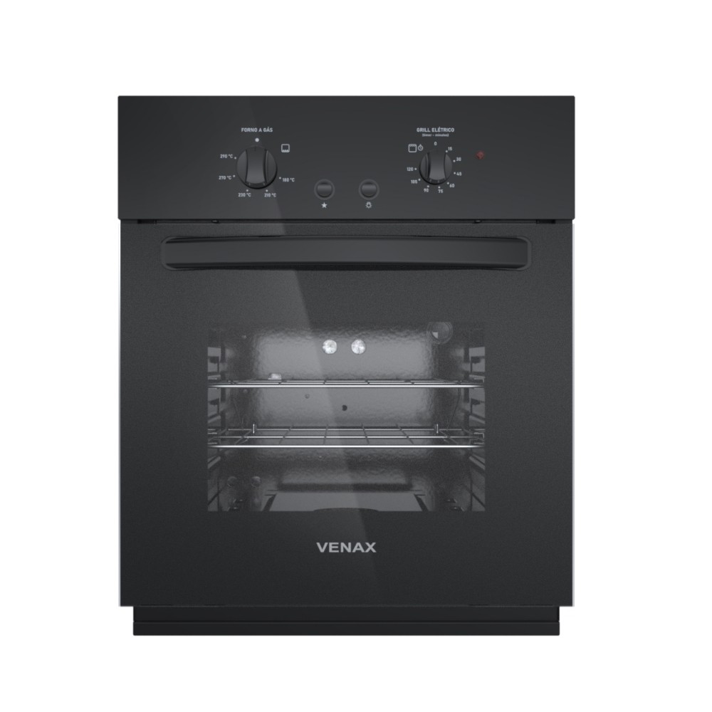 Forno de Embutir Venax Totale Nero Giii 50 Litros a Gas Preto