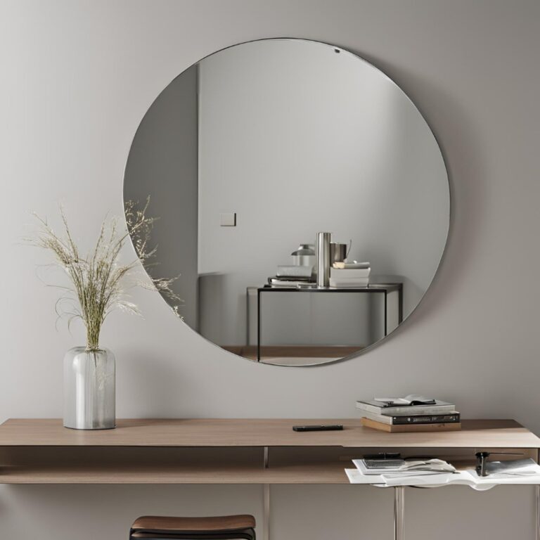 Espelho Redondo Vidro Lapidado 60cm Decorativo Par