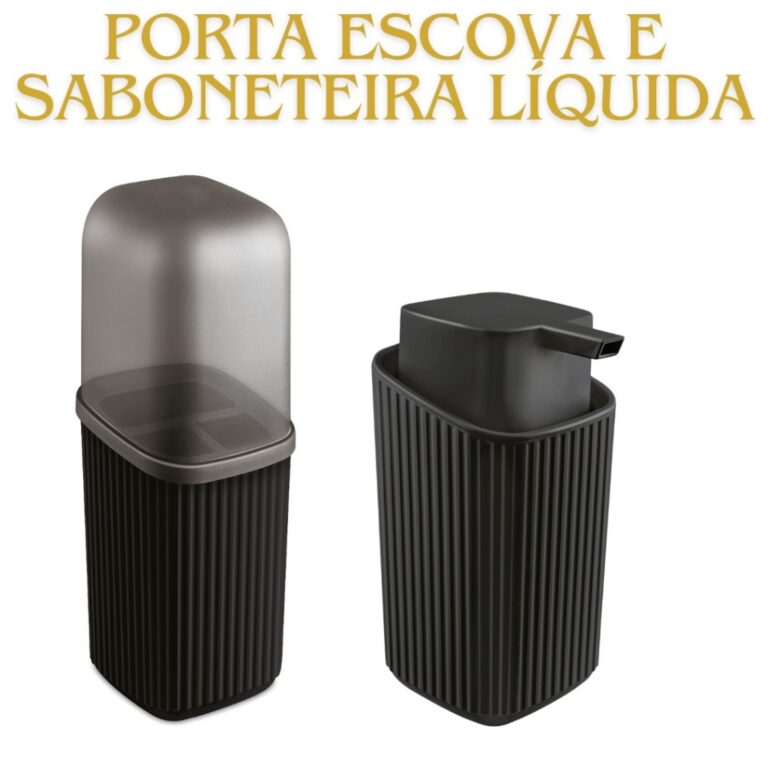 Porta Escova + Saboneteira liquida – Kit Ban