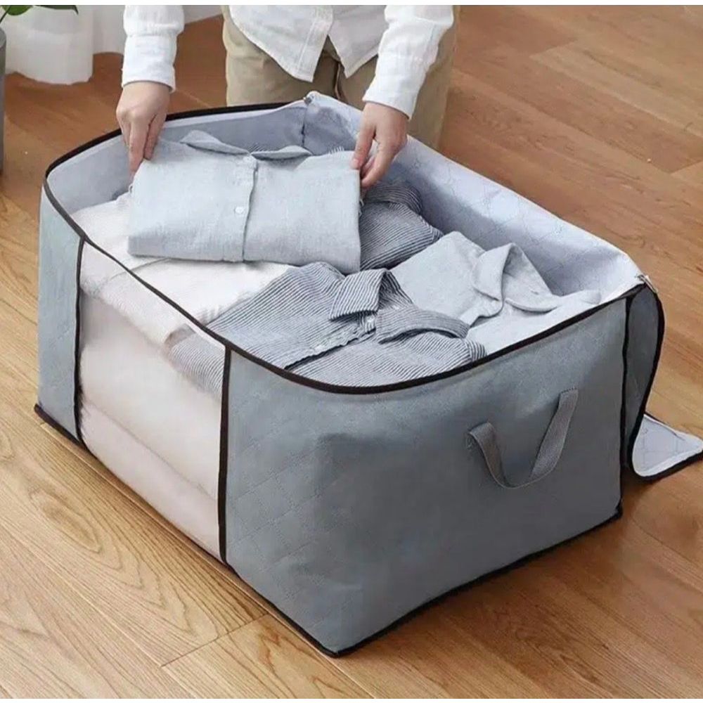 Caixa Organizadora Guarda Roupa Saco Organizador Edredom Cobertor Roupas Zíper Dobrável Anti Mofo