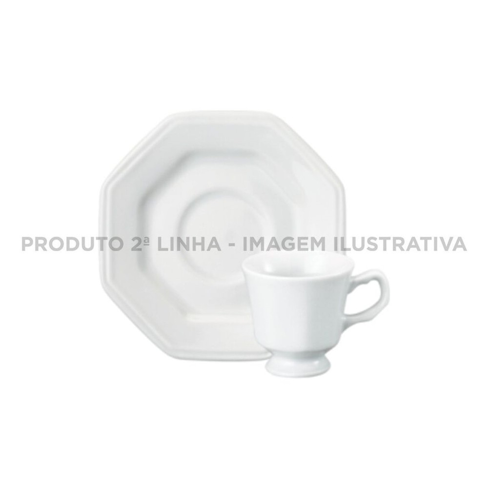 Xícara Chá Com Pires 200ml Porcelana Schmidt – Mod. Prisma 2° LINHA 077
