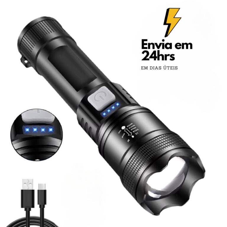 Lanterna Led Militar 4 Em 1 T9 Tática Potente For