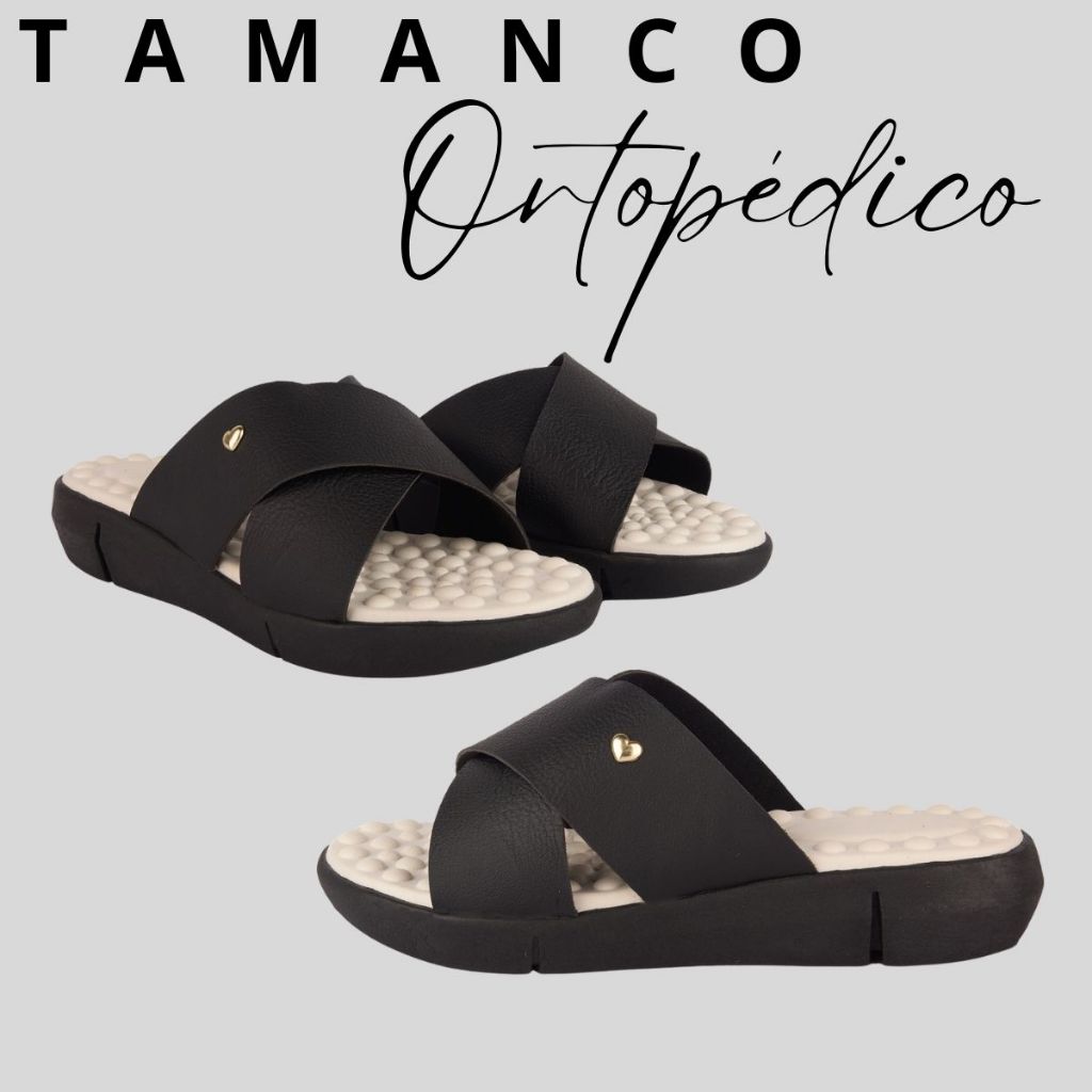 Chinelo Feminino Ortopédico em X Confortável Sandália Tamanco Esporão Fascite Sola Eva Massageadora