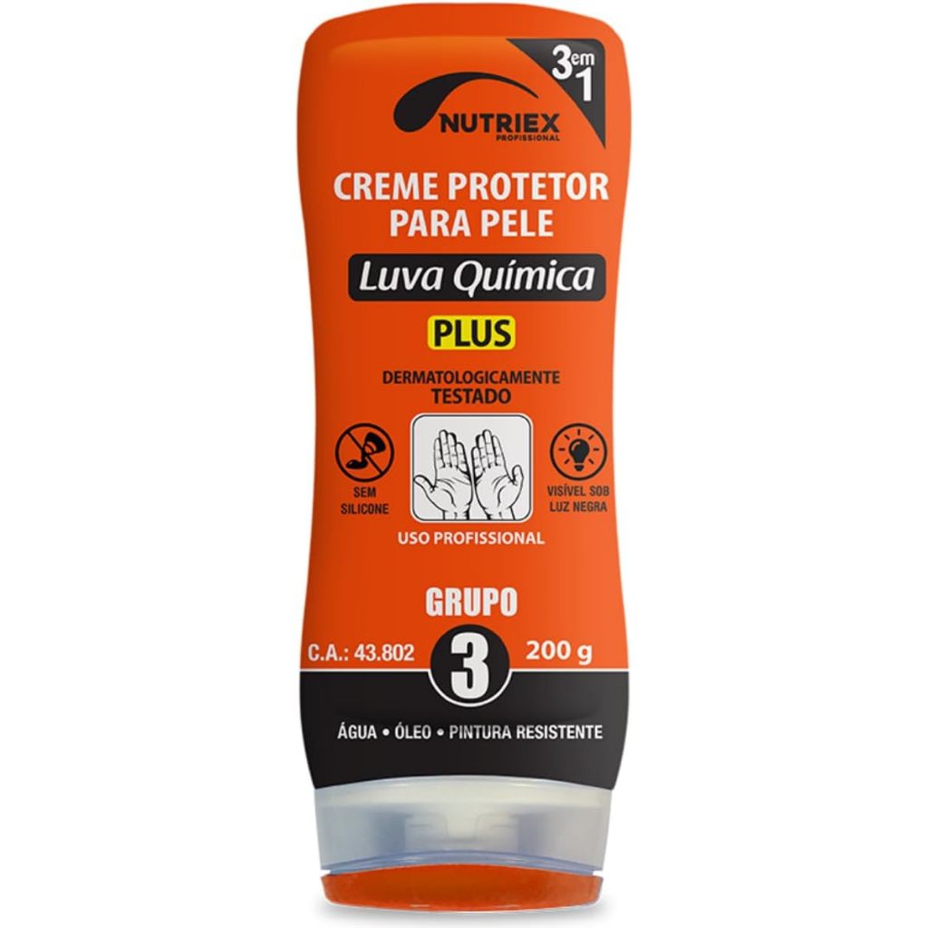 Creme Protetor Mãos Luva Química Grupo 3 200gr Nutriex