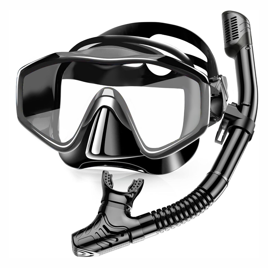 Equipamento de mergulho com snorkel para adultos Conjunto de máscara com snorkel seco Óculos de nata