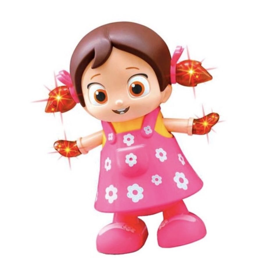 Boneca Fofa Rosa Modelos Dançarina E Pula Pula Brinquedo Musical Infantil Bonequinha Com Luzes E Som