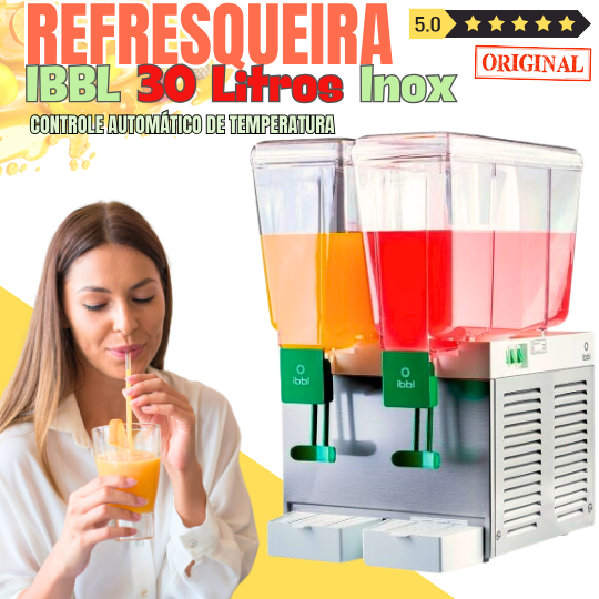 REFRESQUEIRA IBBL BBS2 INOX 30L 2 DEPÓSITOS 110V/