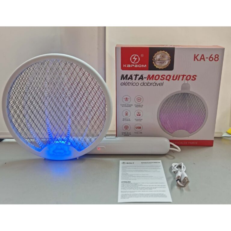 Raquete Elétrica Dobrável Eletrizante Anti Mosqu