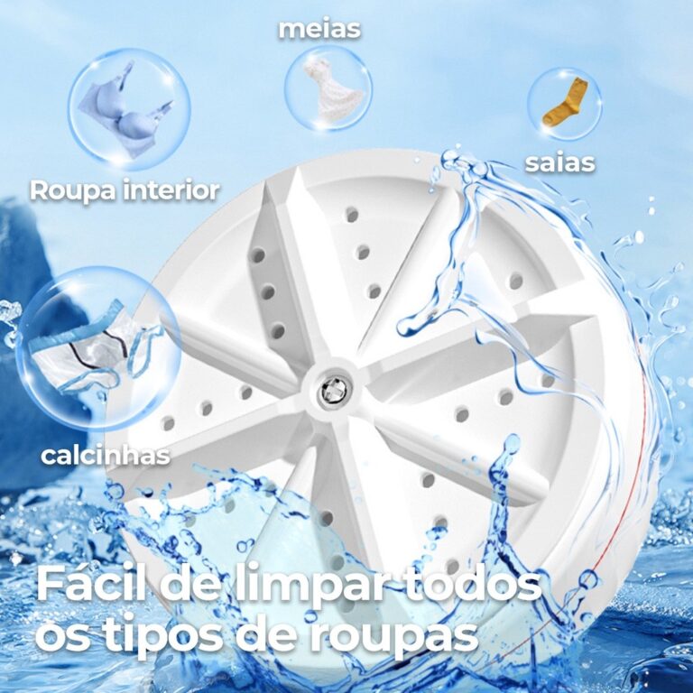 KIT Mini Máquina de Lavar Portátil Ultrassônica