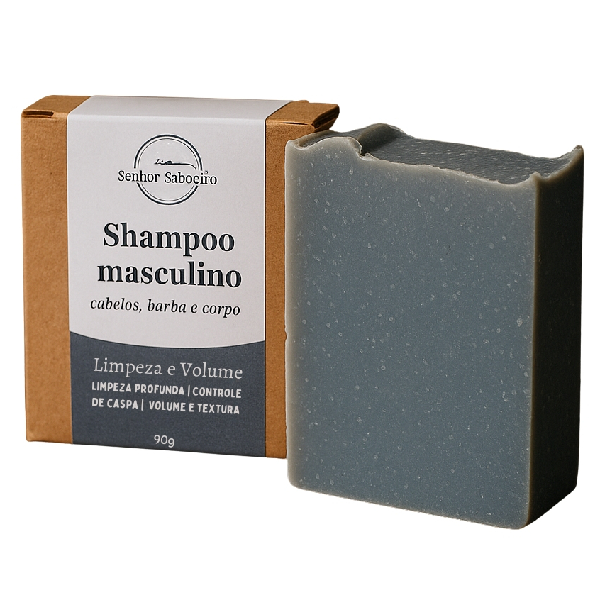Shampoo Masculino Anticaspa 3 em 1 Cabelo Corpo e Barba  Volume  e Hidratação