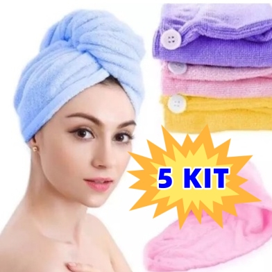 5 Kit Toalha De Cabelo Banho, Toalha Grossa Mágic