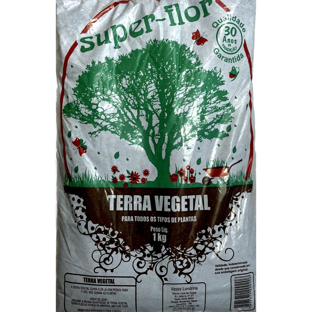 Terra Vegetal para Todos os Tipos de Plantas Super Flor (MÁX 30KG POR COMPRA)