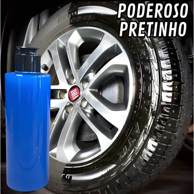 Pretinho para pneu brilho intenso não sai com ág