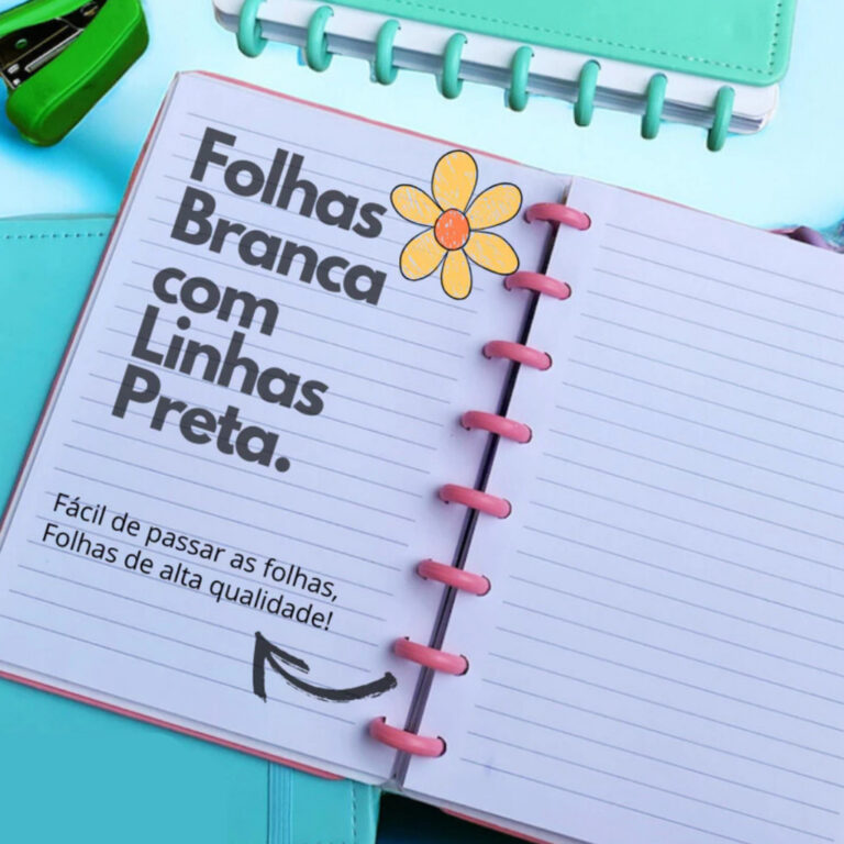 Refil de Folhas Pautadas para Caderno  A4/B5 com 1
