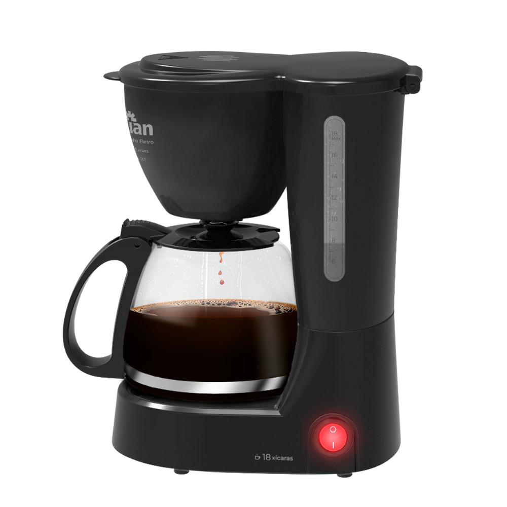Cafeteira Elétrica Kian CF-102 18 Xícaras – 127V – 650W – Jarra de Vidro – Filtro Permanente
