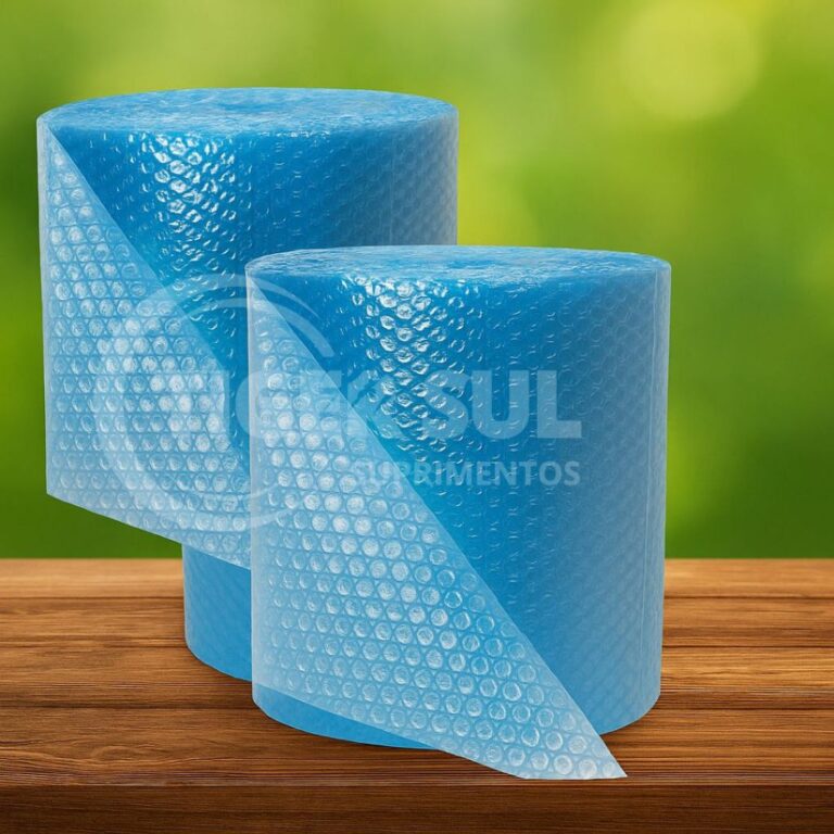 2 Rolos Plástico Bolha Azul 40cm x 100m  Extra Re