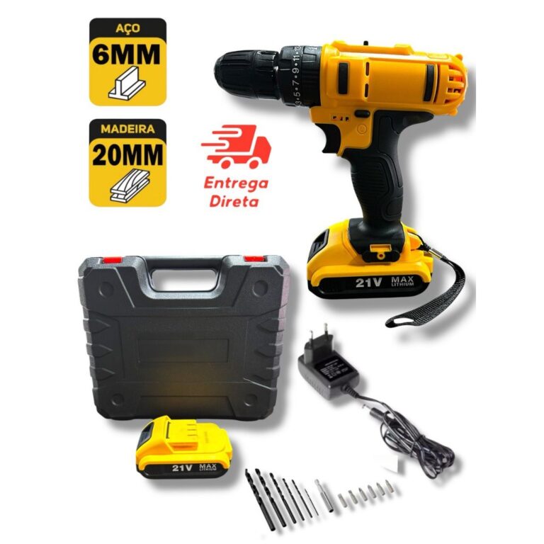 Parafusadeira Furadeira 21V Bivolt – Alta Pe